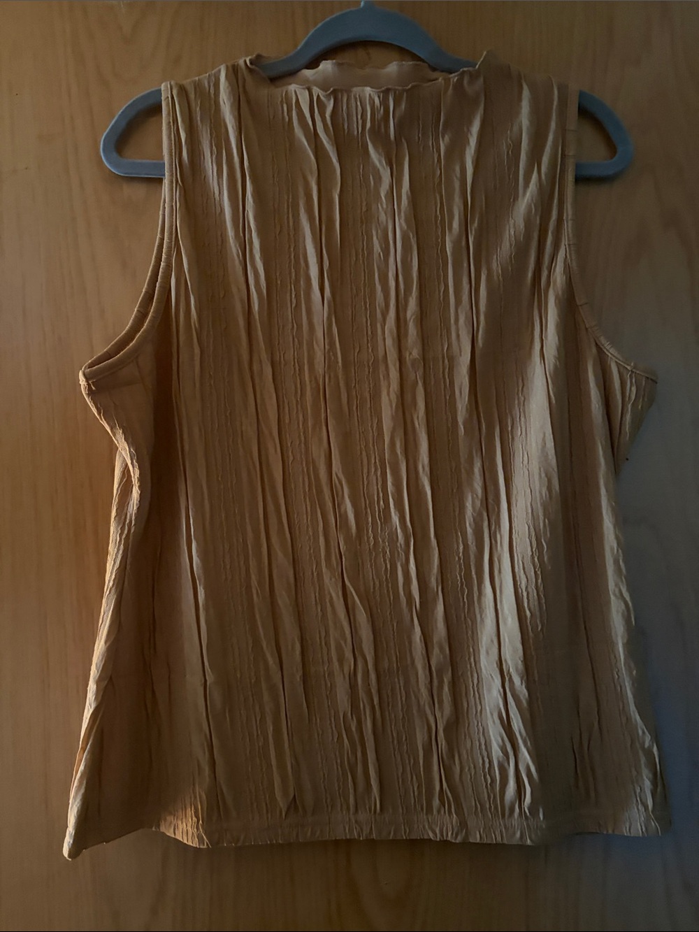 Sleeveless Crinkle Tank Top in Mustard